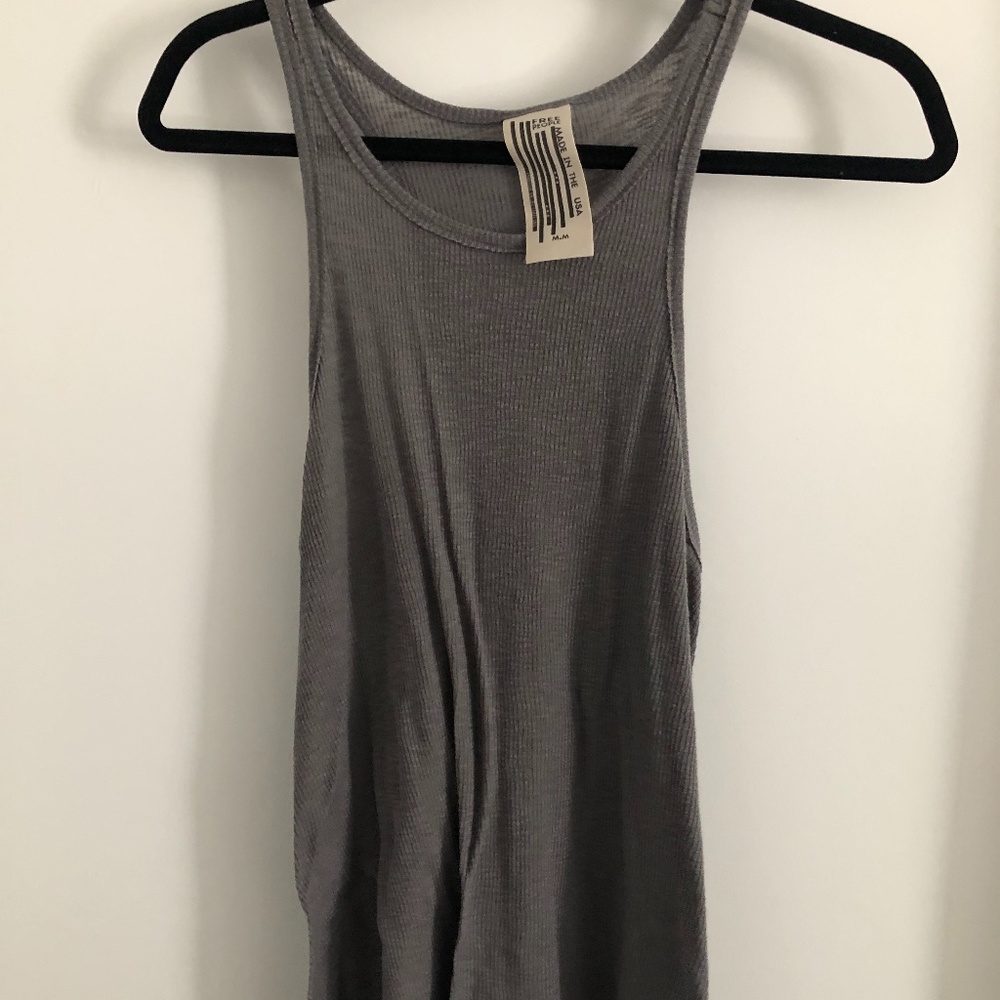Free People Gray Sleeveless Tank Top, Size M